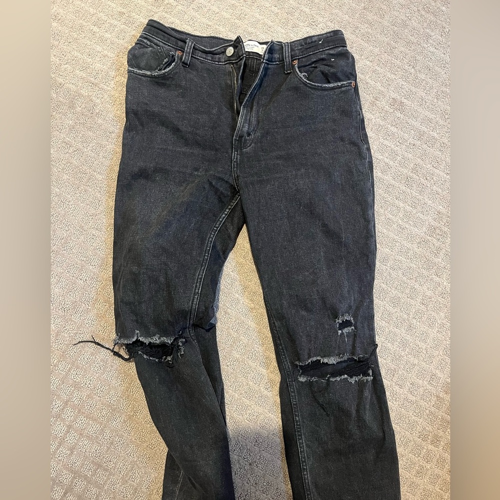 Abercrombie black distressed jeans
